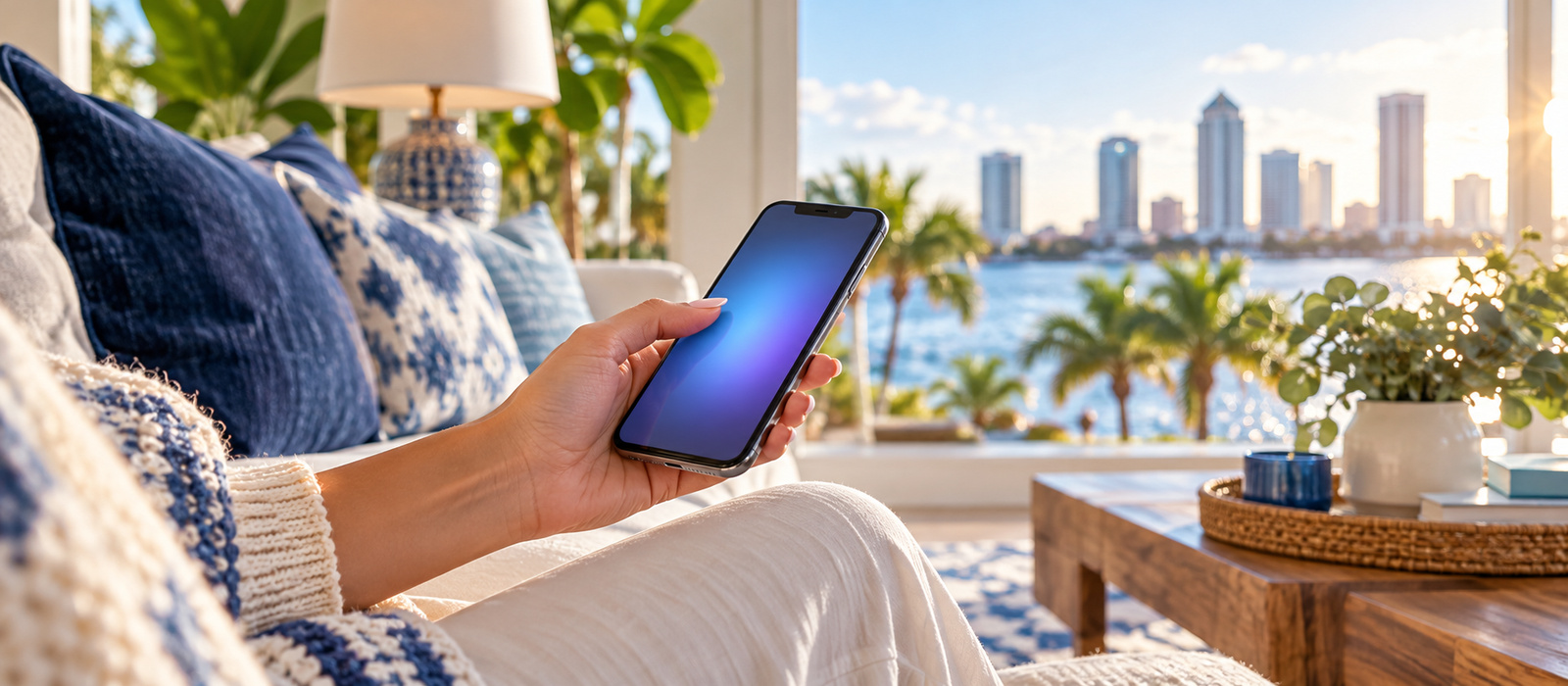 A hand holding a phone with a message